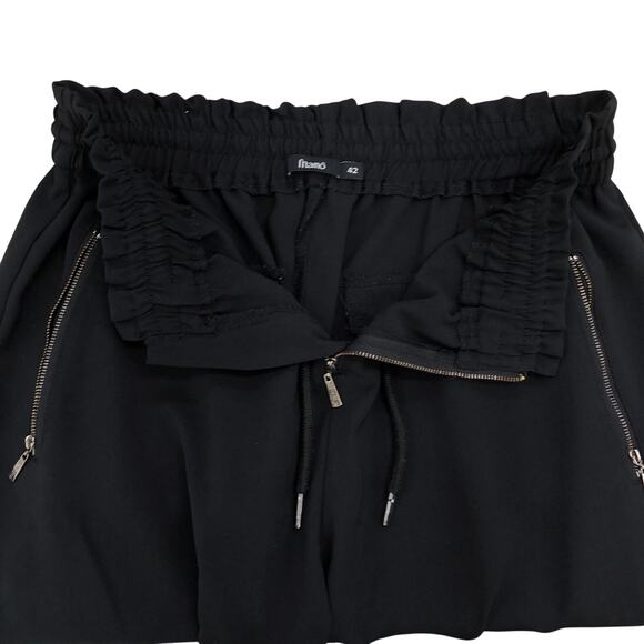 Mamo Womens Size 42 US 10 Pants Mesh Insert Jogger Front Zip Stretch Black - Picture 11 of 12